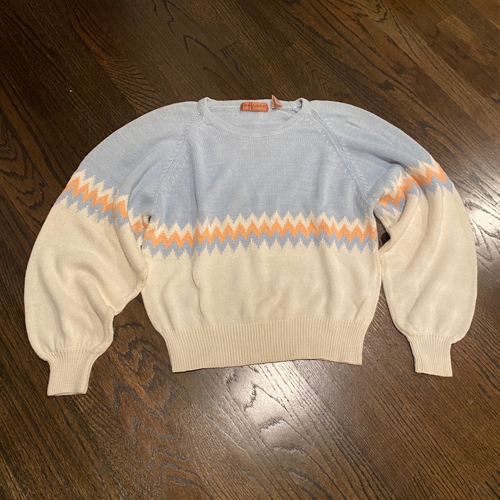 Vintage 1980s Sweater Balloon Sleeve Cropped Sweater Women’s